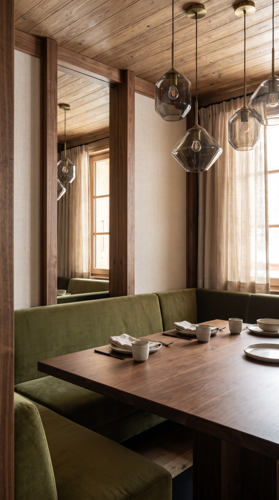 Referencia visual de Cómo diseñar un comedor cómodo: mesa, paso e iluminación